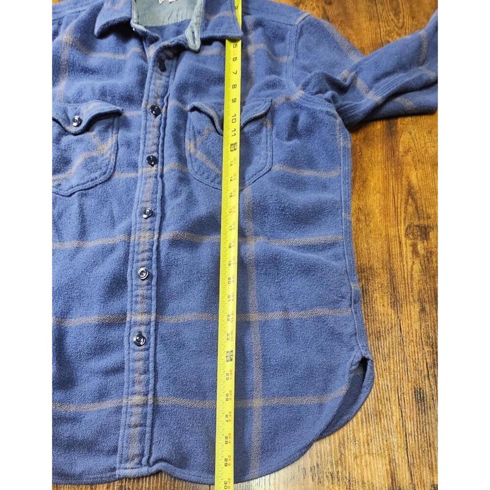 Wallace & Barnes Shirt Mens Blue Plaid Long Sleeve Flannel Pockets Size Medium - Picture 5 of 6